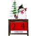 1 Set of Christmas Calendar Snowman Wooden Calendar Desktop Calendar Christmas Gift