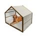 Geometric Pet House Abstract Form with Triangles Rhombus Zig Zag and Crackles Retro Textured Design Outdoor & Indoor Portable Dog Kennel with Pillow and Cover 5 Sizes Multicolor by Ambesonne