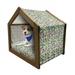 Paisley Pet House Floral Arrangement with Abstract Teardrop Shapes East Traditional Motifs Outdoor & Indoor Portable Dog Kennel with Pillow and Cover 5 Sizes Multicolor by Ambesonne