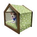 Daisy Pet House Chamomile Blossoms on Pale Green Background Natural Beauty Theme Outdoor & Indoor Portable Dog Kennel with Pillow and Cover 5 Sizes Pale Green Off White by Ambesonne