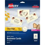 1 PK Avery Business Cards Ivory True Print(R) Two-Sided Printing 2 x 3-1/2 200 Cards (5876)