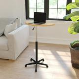 Maple Sit To Stand Mobile Laptop Computer Desk - Portable Rolling Standing Desk