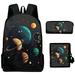 Space Planet Astronaut 3Pack 3D Printing School Bags Durable Multifunction with Pencil Case for Unisex