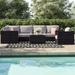 Living Source International Rattan Wicker Fully Assembled 5 - Person Seating Group with Cushions