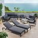 Noble House Navan 12-Piece Outdoor Aluminum Sectional Sofa Set in Black