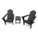 LuXeo Marina 3-Piece Outdoor Traditional Plastic Adirondack Set in Black