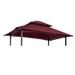 Dsseng 8x5Ft Grill Gazebo Replacement Canopy Double Tiered BBQ Tent Roof Top Cover Burgundy