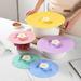 Flexible Anti Spill Cover - Flower Design Anti-deformed Hanging Storage Space Saving Keep Freshness Silicone Food Grade Spill Stopper Lid for Pot
