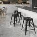 grade 24 h backless black-gold metal indoor-outdoor counter stool