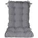 Indoor Outdoor Tufted Rocker Rocking Chair Pad Cushions Choose Size Color (Large Dawson Pewter Grey Plaid)