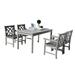 5-Pc Outdoor Patio Dining Set with Classic Table - Gray Wash