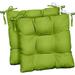 Indoor Outdoor Set Of 2 Tufted Dining Chair Seat Cushions 19 X 19 X 3 Choose Color (Kiwi Green)