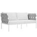 Afuera Living 64 Modern Fabric/Aluminum Patio Loveseat in White