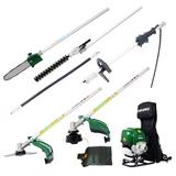 4 in 1 Gas Powered Brush Cutter 38CC Gas String Trimmer Hedge Trimmer Pole Saw Full Crank Shaft Garden Tool for Quick Weed Grass Cleaning Crop Seed Soil Protection Tools