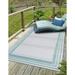 Unique Loom Tanki Aruba Outdoor Rug Rectangle 6 1 x 9 0 Gray Teal Coastal Border Patio Deck Garage