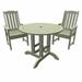 Highwood Lehigh Poly Lumber 3 Piece Round Patio Bistro Set