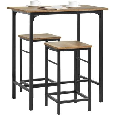 OGT10-PF Bartisch Set 3-teilig Bistrotisch mit 2 Stühlen Esstisch Sitzgruppe Vintage - Sobuy Image