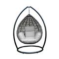 Sol Living Egg Chair with Stand and Cushion for Outside Hammock Chair Swing Hanging Wicker Chair Egg Basket Chair Papasan Chair Outdoor Indoor Swing Hanging Basket Chair for Bedroom Brown