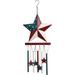 HElectQRIN Barn Star Wind Chime by Maple Lane Creations 8â€� x 8â€� and 20â€� Long â€“ Red White and Blue Outdoor Hanging Chimes with Soothing Sounds Made from Weatherproof Metal Sturdy Hook Attached