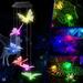 Solar Wind Chime Light EROCK Solar Powered Color Changing LED Hanging Butterfly Wind chime Light for Outdoor Indoor Gardening Yard Pathway Decoration (Clear Wing)