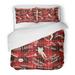 ZHANZZK 3 Piece Bedding Set Lumberjack and Woodsman Symbols Silhouettes Collection Abstract Scottish Plaid Twin Size Duvet Cover with 2 Pillowcase for Home Bedding Room Decoration