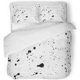 ZHANZZK 3 Piece Bedding Set Grainy Abstract On Paint Spray Drop Black Ink Blow Explosion Splatter of Twin Size Duvet Cover with 2 Pillowcase for Home Bedding Room Decoration