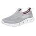 ZIZOCWA Lightweight Slip On Sneakers for Women Large Size Mesh Breathable Comfortable Soft Sole Casual Shoes Non-Slip Tennis Walking Shoe Grey Size37