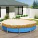 6 Ft Round Pool Cover For Above Ground Pools Swimming Pool Cover Protector Winter Safety Cover (Beige)