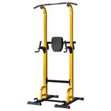 Power Tower with Push up Bars Pull up Bars Dip Bar Armrest & Back Cushion Upper Body Strength Training Fitness Equipment Adjustable Frameï¼ŒYellow