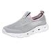 ZIZOCWA Lightweight Slip On Sneakers for Women Large Size Mesh Breathable Comfortable Soft Sole Casual Shoes Non-Slip Tennis Walking Shoe Grey Size39