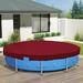 10 Ft Waterproof Round Polyester Pool Cover For Above Ground Pools Swimming Pool Cover Protector Winter Safety Cover (Red)