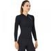 Women s Wetsuit Top Autmor Sun Protection 2mm Neoprene Long Sleeve Diving Shirt for Water Aerobics Swimming Surfing Kayaking