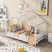 Tent style Twin Size Solid Wood Platform Bed with Roof Design for Kids - Pine Wood Slats Support