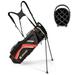 Topbuy 14-Way Top Divider Golf Bag with Stand Lightweight Golf Stand Bag with Dual Shoulder Straps Red