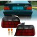 DEPO E36 4DR Tail Lights - Rear Replacement Tail Brake Stop Turn Signal Lamps Tailight Compatible with 1992-1998 BMW E36 3 Series 4D Sedan including 318i/325i/328i/M3 (Euro OE Style Red/Smoke Lens)