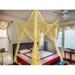 four post mosquito net for bed canopy-fits all beds queen king california king beds-indoor & outdoor use-great for hammock mosquito net and daybed canopy bed curtains-76 x86 x96 -yellow