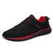 ZIZOCWA Breathable Outdoor Sneakers for Women Lace Up Runing Sports Shoes Solid Color Soft Sole Lightweight Casual Shoe for Tennis Red Size38