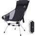 Nice C Ultralight High Back Folding Camping Chair Backpacking Chair Compact & Heavy Duty Outdoor Travel Picnic Festival with 2 Side Pockets Pillow &Carry Bag (Set of 1 Black)