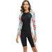 EFINNY Women s Wetsuit Long Sleeve Shorty Diving Suit Front Zip Wetsuit for Diving Snorkeling Surfing Swimming Kayaking