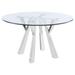 Coaster Furniture Alaia Glass Top Dining Table Clear And Chrome