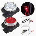 USB Charging Bike Headlight + Taillight Waterproof 3 LEDs 100 Lumens 4 Lighting Modes