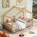 Tent style Twin Size Solid Wood Platform Bed with Roof Design for Kids - Pine Wood Slats Support