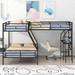 Space-Saving L-Shaped Bunk Bed with Twin Loft Bed and Twin over Full Size - Built-in Desk - Premium Steel Slats Support