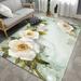 Vintage Watercolor Rose Flower Area Rug With Non-Slip Backing Bedroom Rug For Home Office Living Room Bedroom Kitchen Soft Area Rug 3 x 4