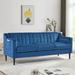 Modern Wooden Frame Chesterfield Sofa Couch, 3 Seats Sofa Velvet Fabric Upholstered Sofa with Wood Legs for Living Room