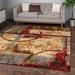 Unique Loom Catuai Barista Rug Multi/Brown 10 Square Geometric Contemporary Perfect For Dining Room Living Room Bed Room Kids Room