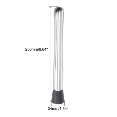 Muddler Thickened 201 Stainless Steel 3.4cm 25cm Anti-slip f Cocktail - Silver, Black