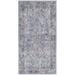 HomeRoots 2 x 4 ft. Light Gray & Blue Oriental Power Loom Distressed Washable Rectangle Area Rug