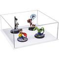 Versatile Clear Display Case - Large Rectangle Box With White Base 15 X 15 X 6 (BK07/A030A-WDS)