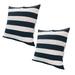 Elitezip 20 X 20 Modern Square Cotton Accent Throw Pillow Classic Block Stripes Black White